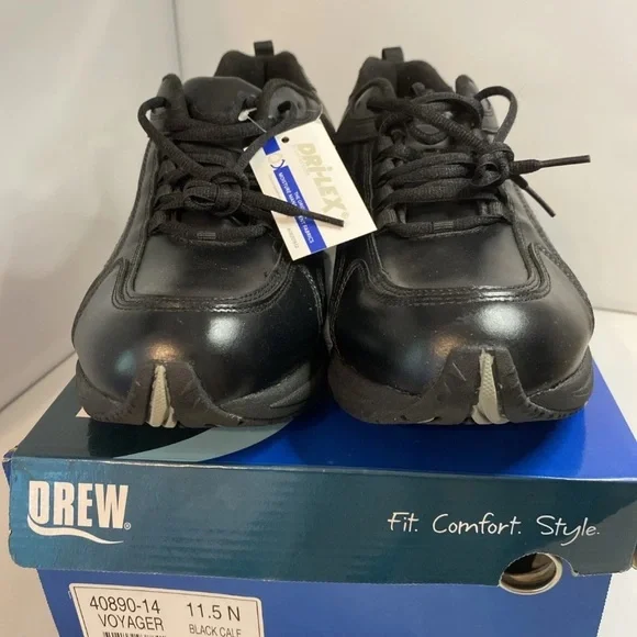 NEW Drew Voyager Black Shoes 40890, Size 11.5 N (narrow), Black